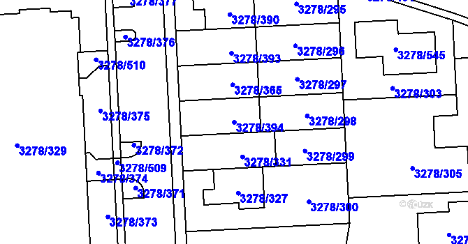 Parcela st. 3278/394 v KÚ Líšeň, Katastrální mapa