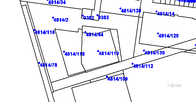 Parcela st. 4814/119 v KÚ Líšeň, Katastrální mapa