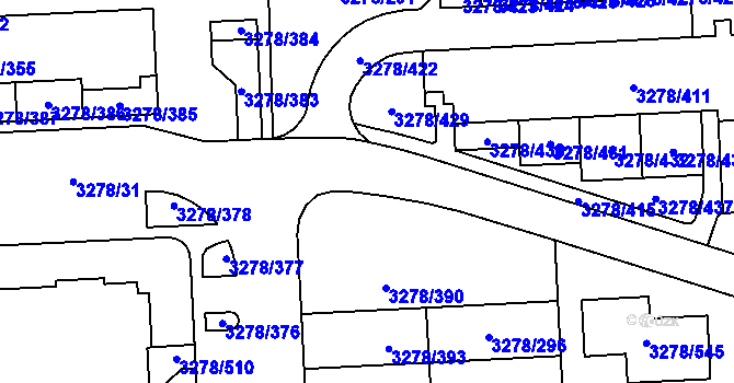 Parcela st. 3278/405 v KÚ Líšeň, Katastrální mapa