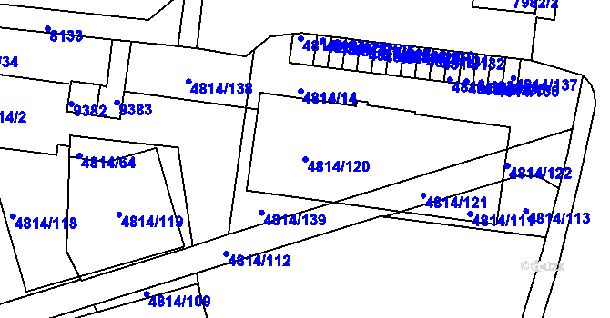 Parcela st. 4814/120 v KÚ Líšeň, Katastrální mapa