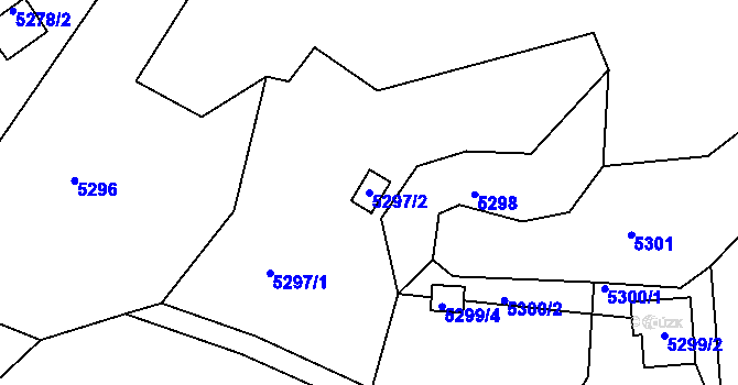 Parcela st. 5297/2 v KÚ Líšeň, Katastrální mapa