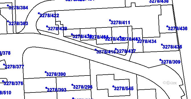 Parcela st. 3278/415 v KÚ Líšeň, Katastrální mapa