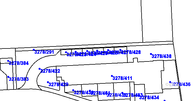 Parcela st. 3278/426 v KÚ Líšeň, Katastrální mapa