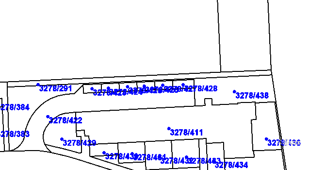 Parcela st. 3278/427 v KÚ Líšeň, Katastrální mapa