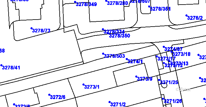 Parcela st. 3278/503 v KÚ Líšeň, Katastrální mapa