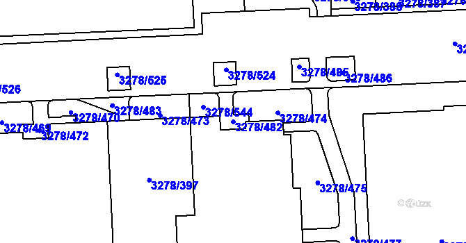 Parcela st. 3278/482 v KÚ Líšeň, Katastrální mapa