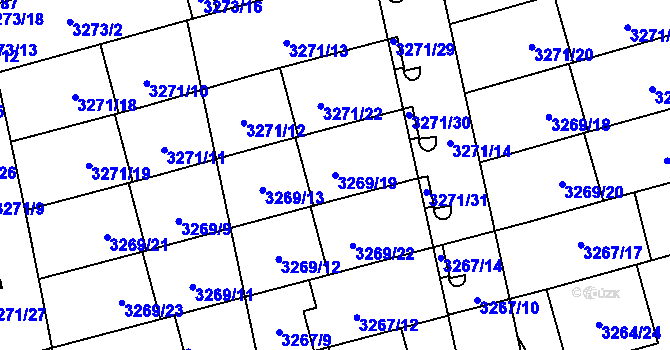 Parcela st. 3269/19 v KÚ Líšeň, Katastrální mapa