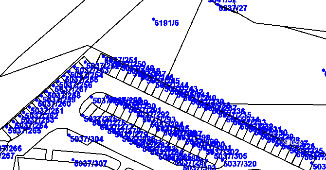 Parcela st. 5037/243 v KÚ Líšeň, Katastrální mapa