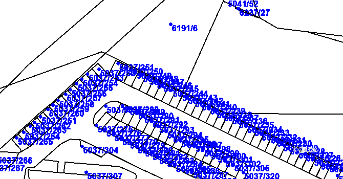 Parcela st. 5037/244 v KÚ Líšeň, Katastrální mapa