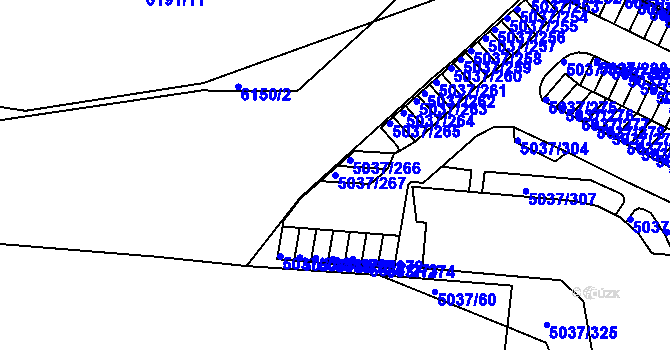 Parcela st. 5037/267 v KÚ Líšeň, Katastrální mapa