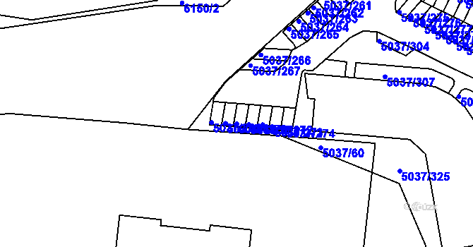 Parcela st. 5037/270 v KÚ Líšeň, Katastrální mapa