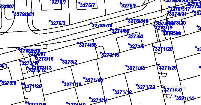 Parcela st. 3273/16 v KÚ Líšeň, Katastrální mapa