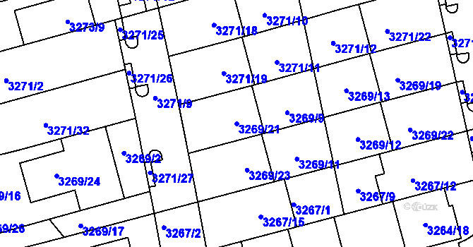 Parcela st. 3269/21 v KÚ Líšeň, Katastrální mapa
