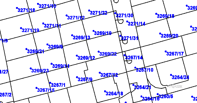 Parcela st. 3269/22 v KÚ Líšeň, Katastrální mapa