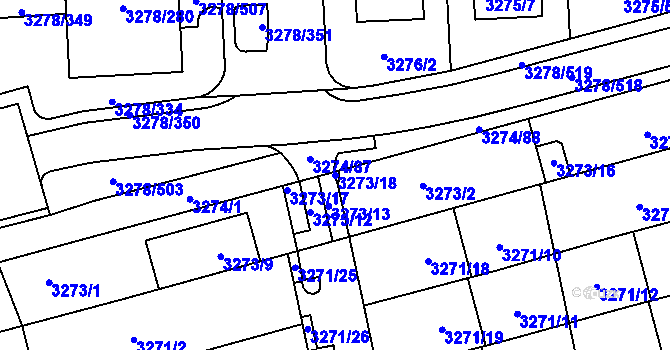 Parcela st. 3273/18 v KÚ Líšeň, Katastrální mapa