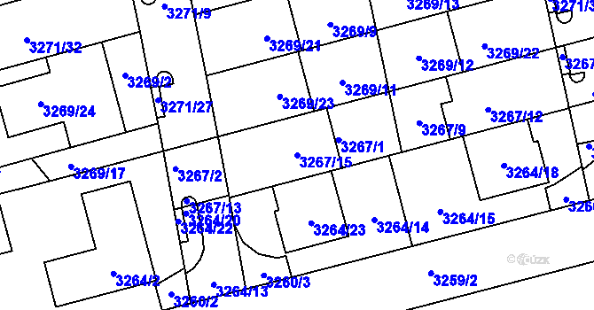 Parcela st. 3267/15 v KÚ Líšeň, Katastrální mapa