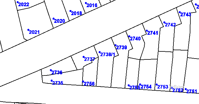 Parcela st. 2738/1 v KÚ Líšeň, Katastrální mapa