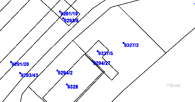 Parcela st. 9327/5 v KÚ Líšeň, Katastrální mapa