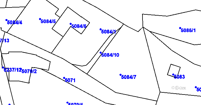 Parcela st. 5084/10 v KÚ Líšeň, Katastrální mapa