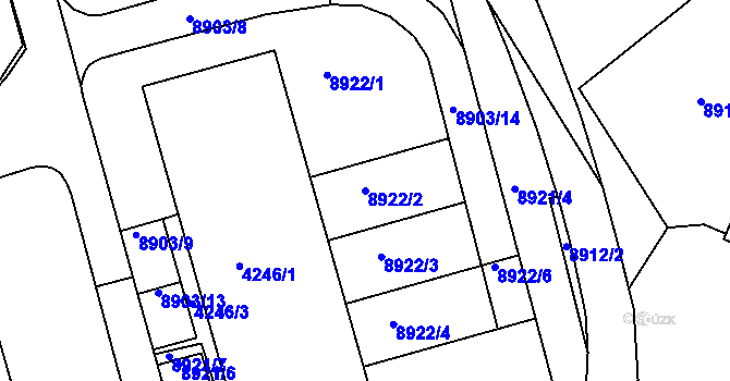 Parcela st. 8922/2 v KÚ Líšeň, Katastrální mapa