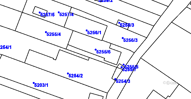 Parcela st. 5255/6 v KÚ Líšeň, Katastrální mapa
