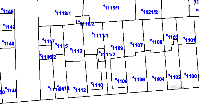 Parcela st. 1111/2 v KÚ Líšeň, Katastrální mapa