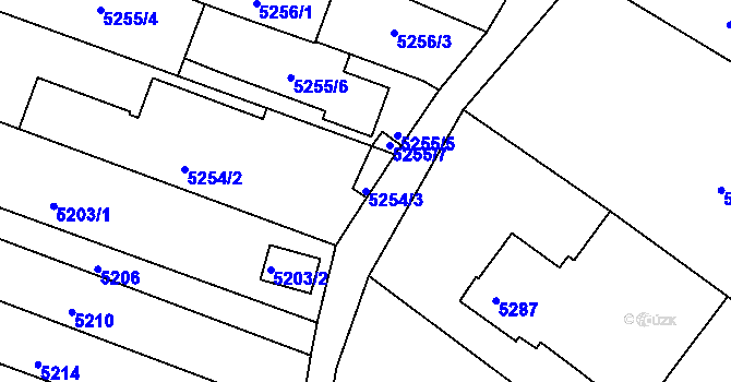 Parcela st. 5254/3 v KÚ Líšeň, Katastrální mapa