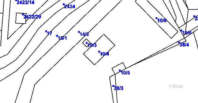 Parcela st. 10/4 v KÚ Maloměřice, Katastrální mapa
