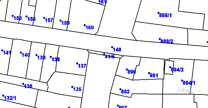 Parcela st. 41/5 v KÚ Maloměřice, Katastrální mapa