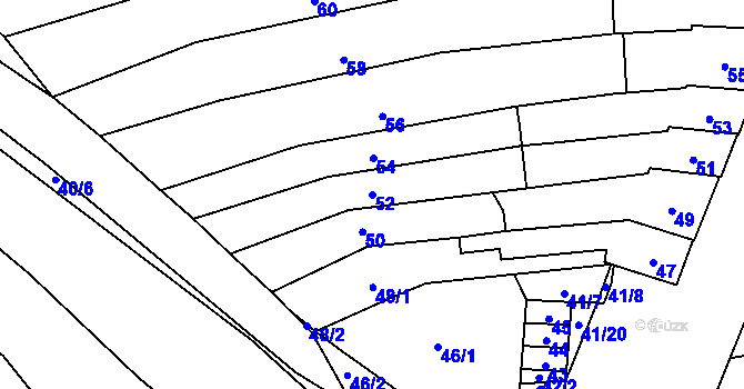 Parcela st. 52 v KÚ Maloměřice, Katastrální mapa