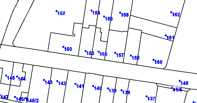 Parcela st. 155 v KÚ Maloměřice, Katastrální mapa