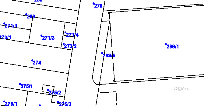 Parcela st. 299/6 v KÚ Maloměřice, Katastrální mapa