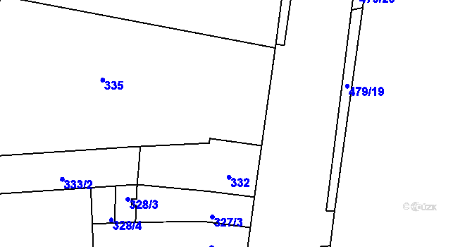 Parcela st. 335 v KÚ Maloměřice, Katastrální mapa