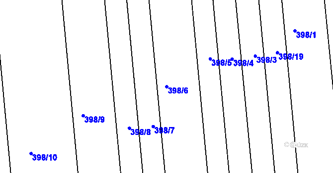 Parcela st. 398/6 v KÚ Maloměřice, Katastrální mapa