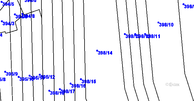 Parcela st. 398/14 v KÚ Maloměřice, Katastrální mapa