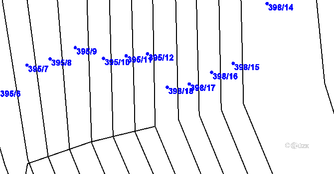 Parcela st. 398/18 v KÚ Maloměřice, Katastrální mapa