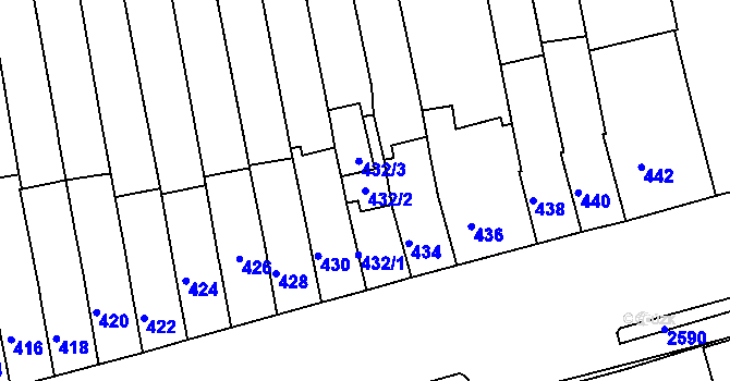 Parcela st. 432/2 v KÚ Maloměřice, Katastrální mapa