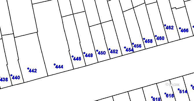 Parcela st. 450 v KÚ Maloměřice, Katastrální mapa