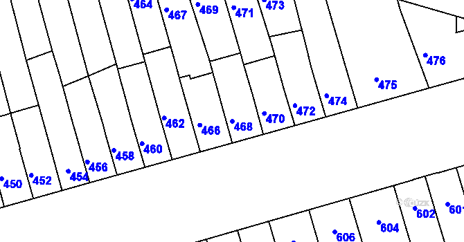 Parcela st. 468 v KÚ Maloměřice, Katastrální mapa
