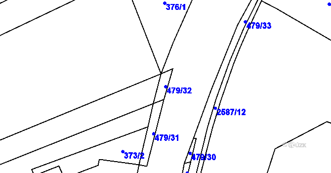 Parcela st. 479/32 v KÚ Maloměřice, Katastrální mapa