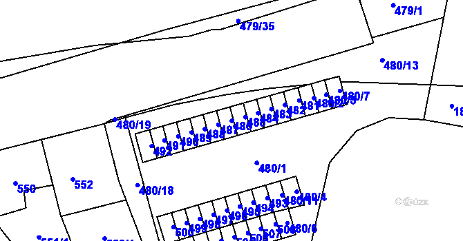 Parcela st. 486 v KÚ Maloměřice, Katastrální mapa