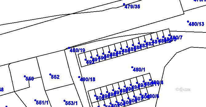 Parcela st. 489 v KÚ Maloměřice, Katastrální mapa