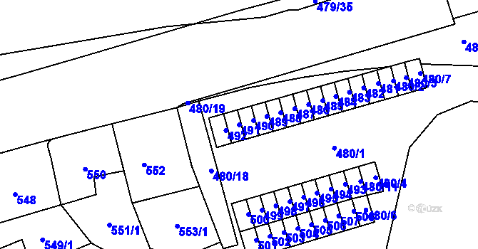 Parcela st. 491 v KÚ Maloměřice, Katastrální mapa