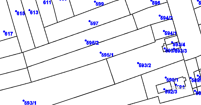 Parcela st. 595/1 v KÚ Maloměřice, Katastrální mapa