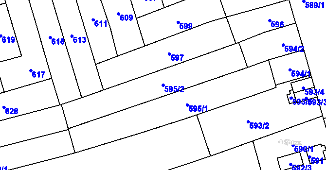 Parcela st. 595/2 v KÚ Maloměřice, Katastrální mapa