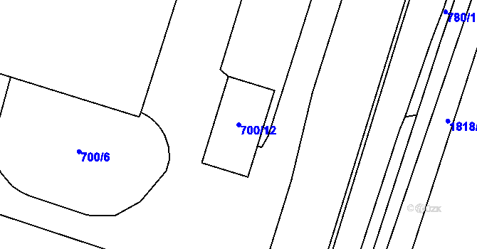 Parcela st. 700/12 v KÚ Maloměřice, Katastrální mapa