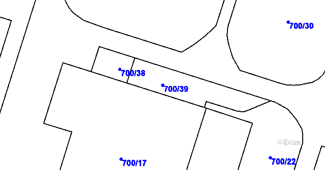 Parcela st. 700/39 v KÚ Maloměřice, Katastrální mapa