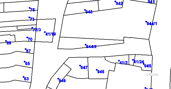 Parcela st. 944/2 v KÚ Maloměřice, Katastrální mapa