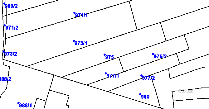 Parcela st. 975 v KÚ Maloměřice, Katastrální mapa