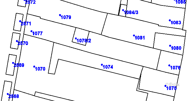 Parcela st. 1078 v KÚ Maloměřice, Katastrální mapa